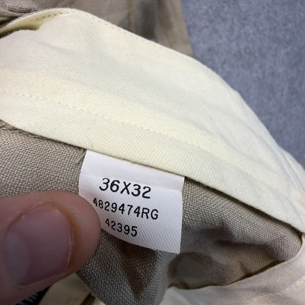 Vintage Polo Ralph Lauren Pants Mens 36x32 (Fits 35x32) Linen Double Pleated